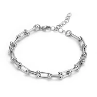runda womens bracelet stainless steel link chain nickel free adjustable size 17 19cm fashion jewelry bracelet luxury brand men