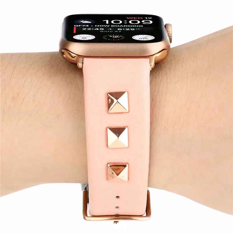 luxury Rivet Leather loop for iWatch 40mm 44mm 45mm Sports Strap Single Tour band for Apple watch 42mm 38mm S8 7 6 5 4 3 2 1 Gir images - 6