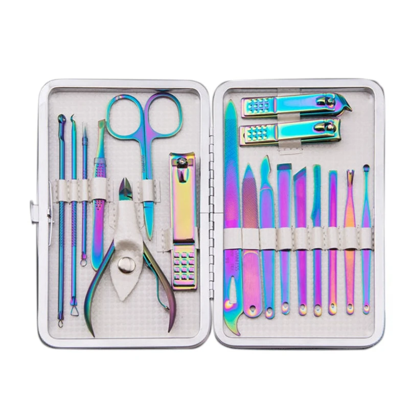 

18 Pcs Nail Clipper Set Stainless Steel Ear Spoon Nail Scissors Grooming Manicure Cutter Kits