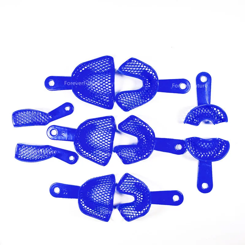 

2Pcs/10Pcs L/M/S Dental Impression Trays Plastic-Steel Autoclavable Upper+Lower