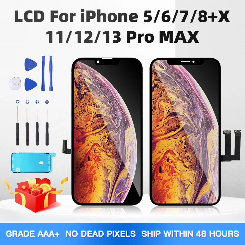 

Free Shipping iPhone Screen Display LCD for iPhone11 12 13 Pro max 100% All QC Tested OK 6 6S 7 8 P XR XSMax Screen Display