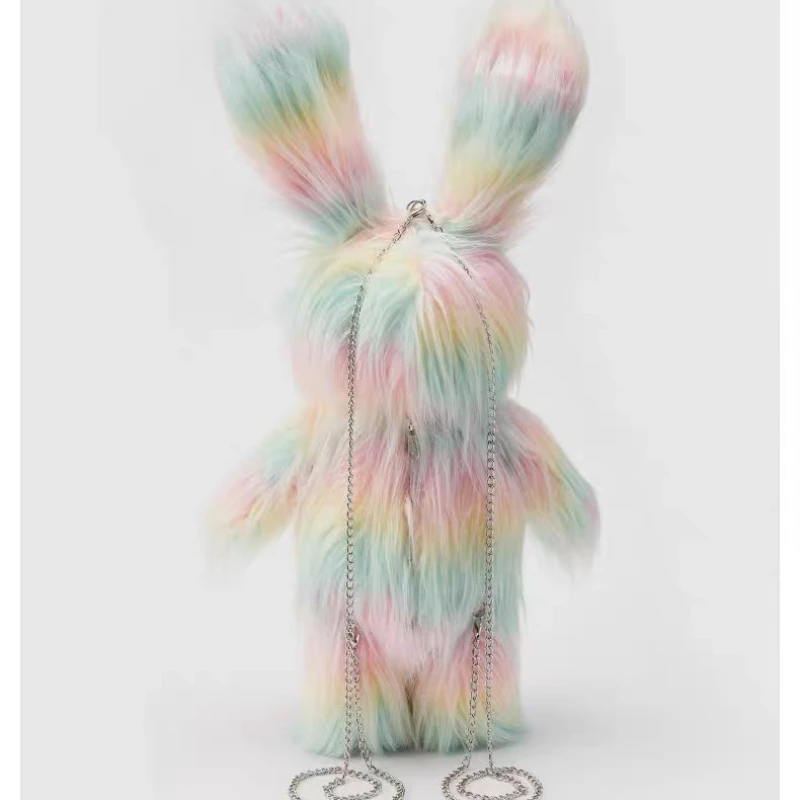 Длинный плюшевый рюкзак 50 см Модный Красочный с длинными волосами в виде