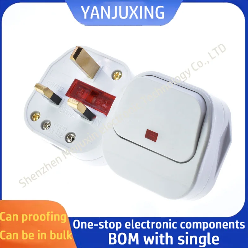 1 шт./лот с переключателем света Британский Калибр Соединительный предохранитель 13A 250 В Британский стандарт розетка квадратный штифт BS1363