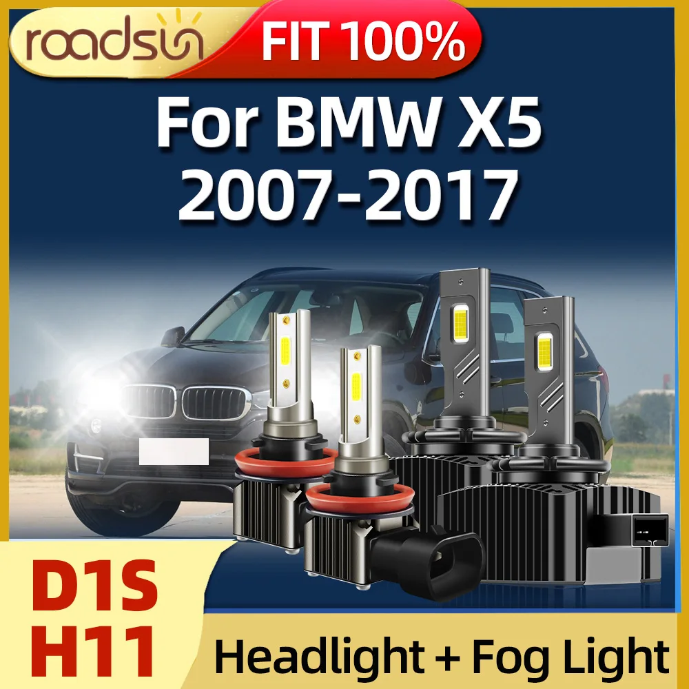 

D1S светодиодный фары HID 6000 лм CSP чип 2007 K H11 Противотуманные фары для BMW X5 2008 2009 2010 2011 2012 2013 2014 2016 2015 2017