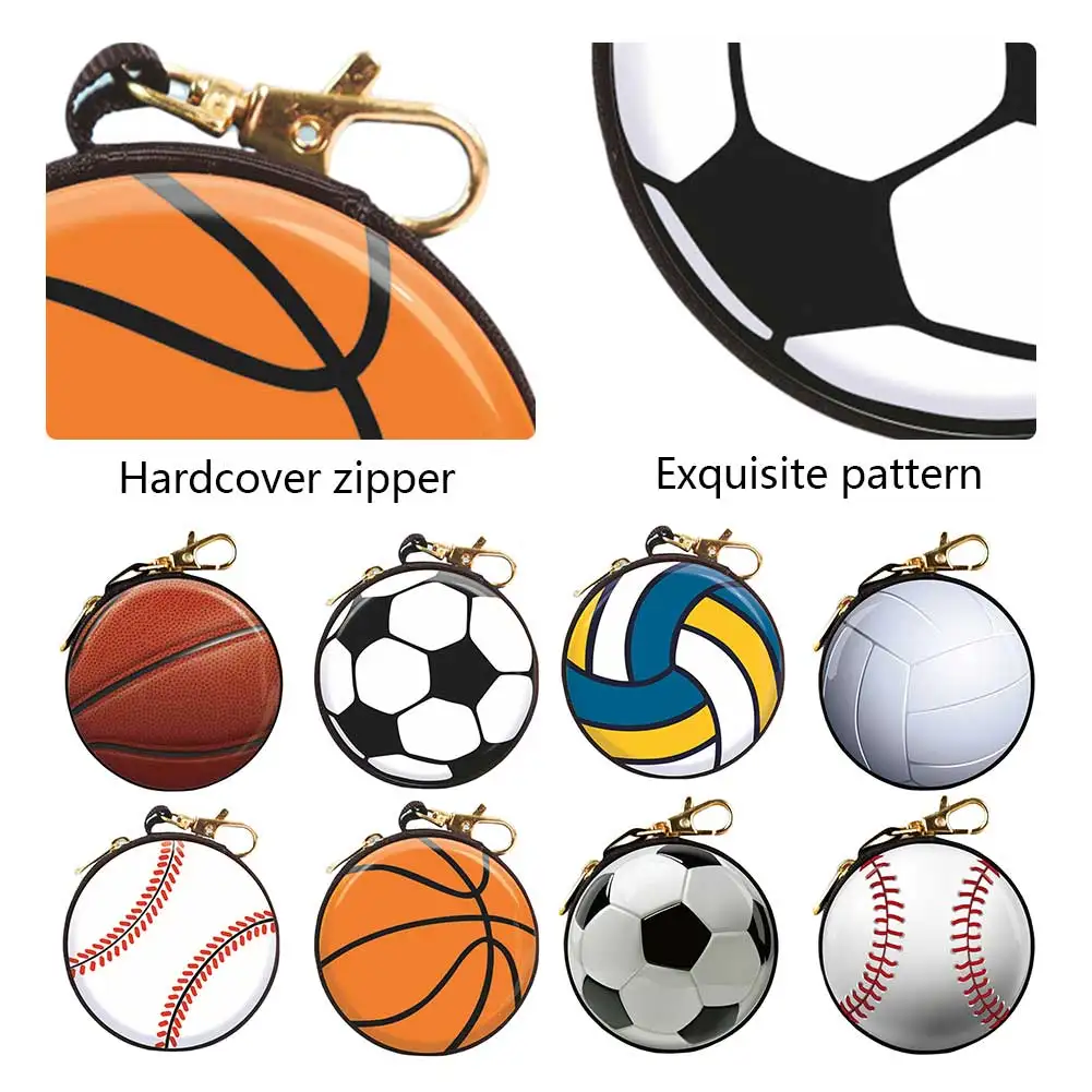 Кошелек для мелочи в форме шара маленький бумажник на молнии с рисунком из