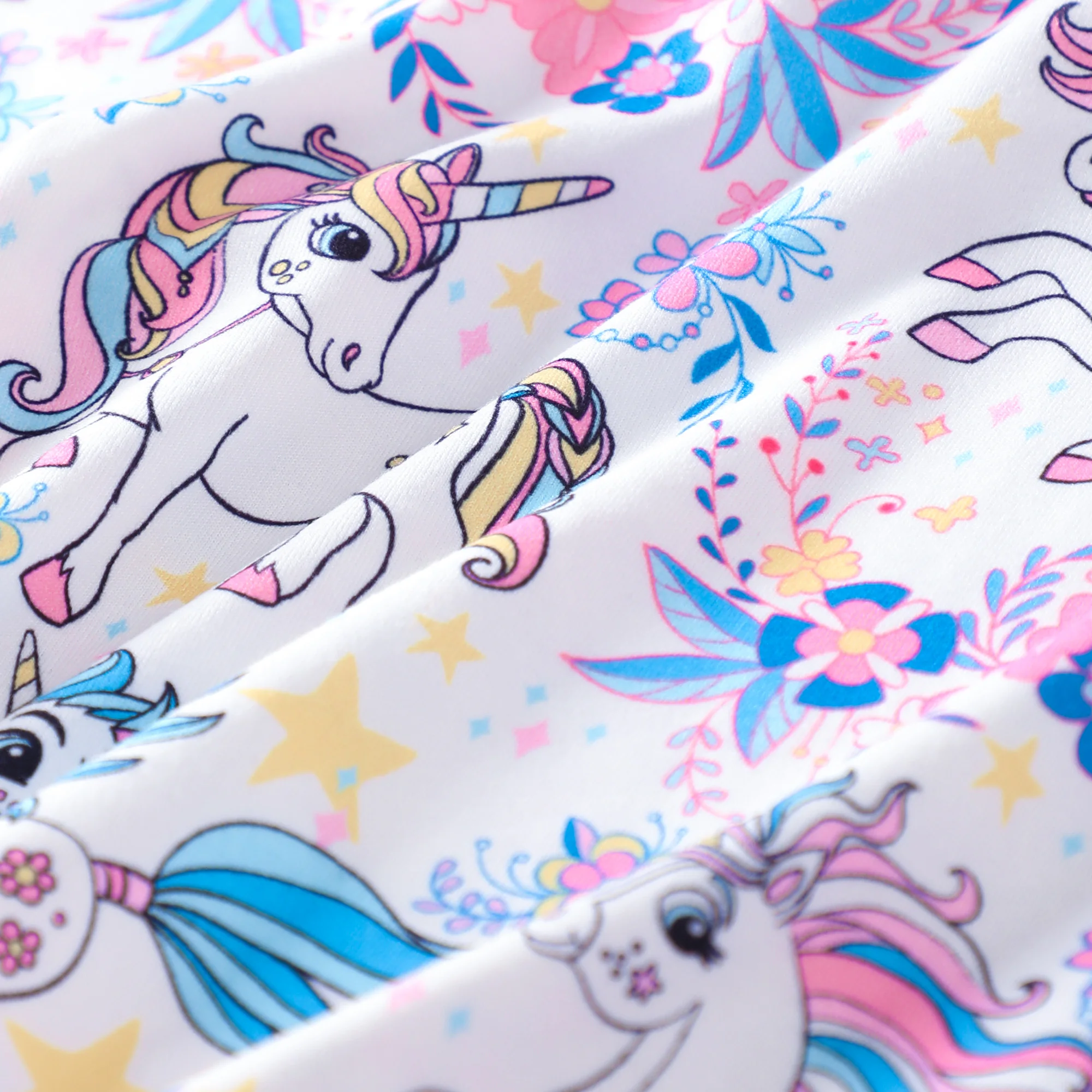 Трикотажная футболка для девочек с коротким рукавом и круглым вырезом