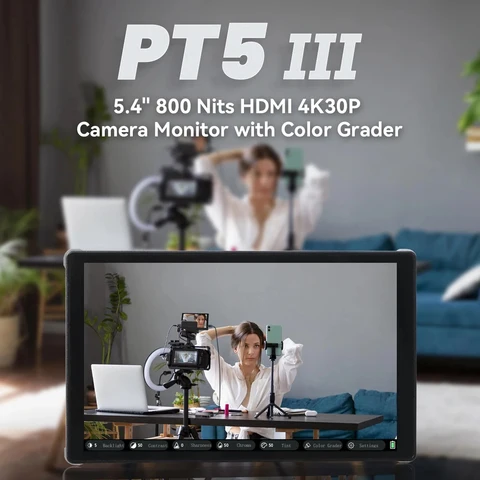 PortKeys PT5 III 5,4 дюйма 800 нит HDMI 4K30P Монитор камеры с цветным грейдером для DSLR-камеры Поддержка аккумулятора NP-F970