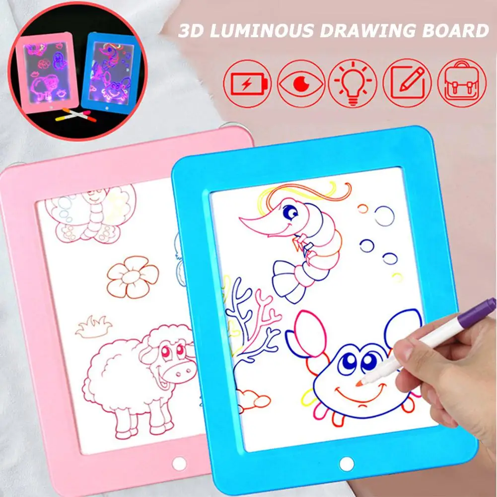 

Детский 3D планшет для рисования, развивающие флуоресцентные граффити, развивающие игрушки