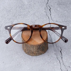 Oliver OP Brand OV5186 Gregory Peck High Quality Acetate Eyeglass Frames Clear Glasses Round Glasses