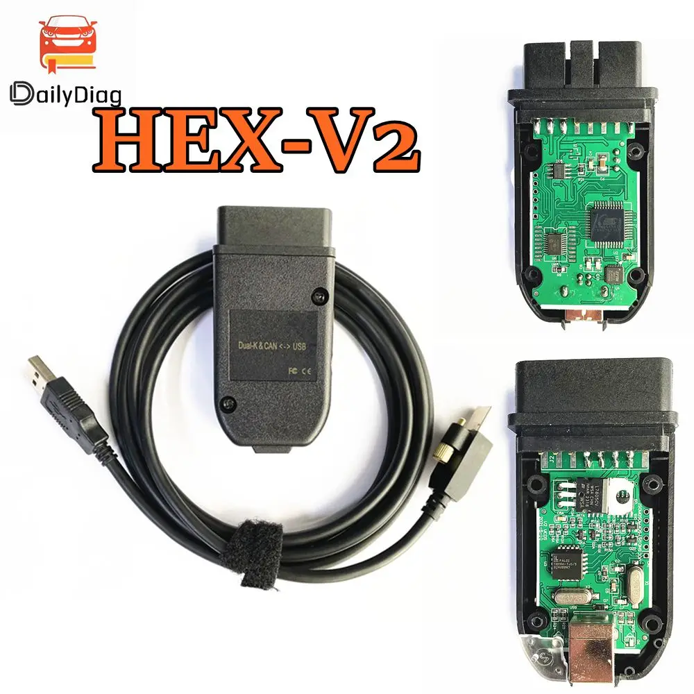 

2023 V23.3.1 For VAG COM Hex V2 USB Interface VagCom ATMEGA162+16V8+FT232RQ Obd2 Scanner Diagnostic Tool for VW/AUDI/Skoda /Seat