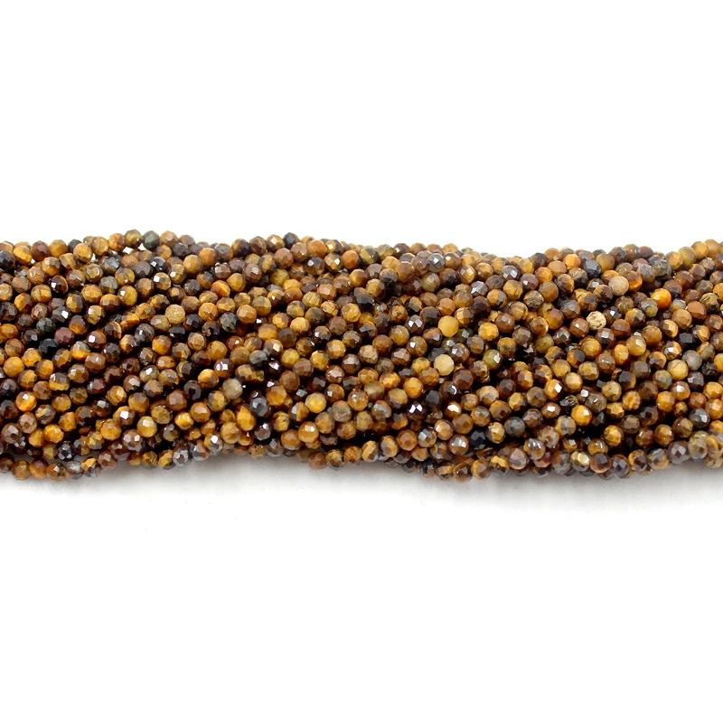 Natural Faceted Tiger Eye 2 3 4MM Cut Micro Small Tiny Stone Beads For Jewelry Making Bracelets Necklace Anklet Factory Prices |