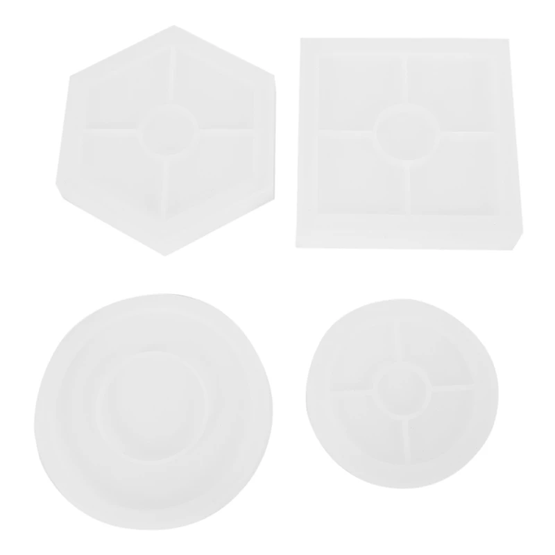 

4 Pcs DIY Coaster Silicone Mold,Resin Molds for Casting Mold Bottom Bracket for Casting with Resin,Concrete,Cement