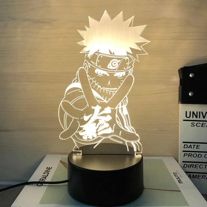 Купи 3D Night Light Creative Gift Anime Hokage Akatsuki Uzumaki Acrylic Stand Light Remote Control Anime LED Light Birthday Gift за 276 рублей в магазине AliExpress