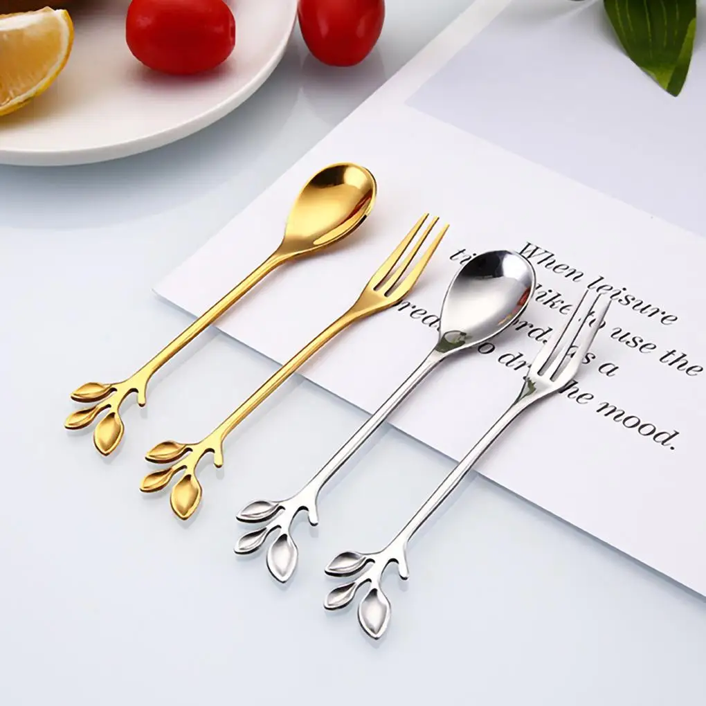 

1pc Creative Stainless Steel Coffee Spoon Teaspoon Dessert Snack Scoop Ice Cream Mini Spoons Tableware Coffee Scoops Gold Silver