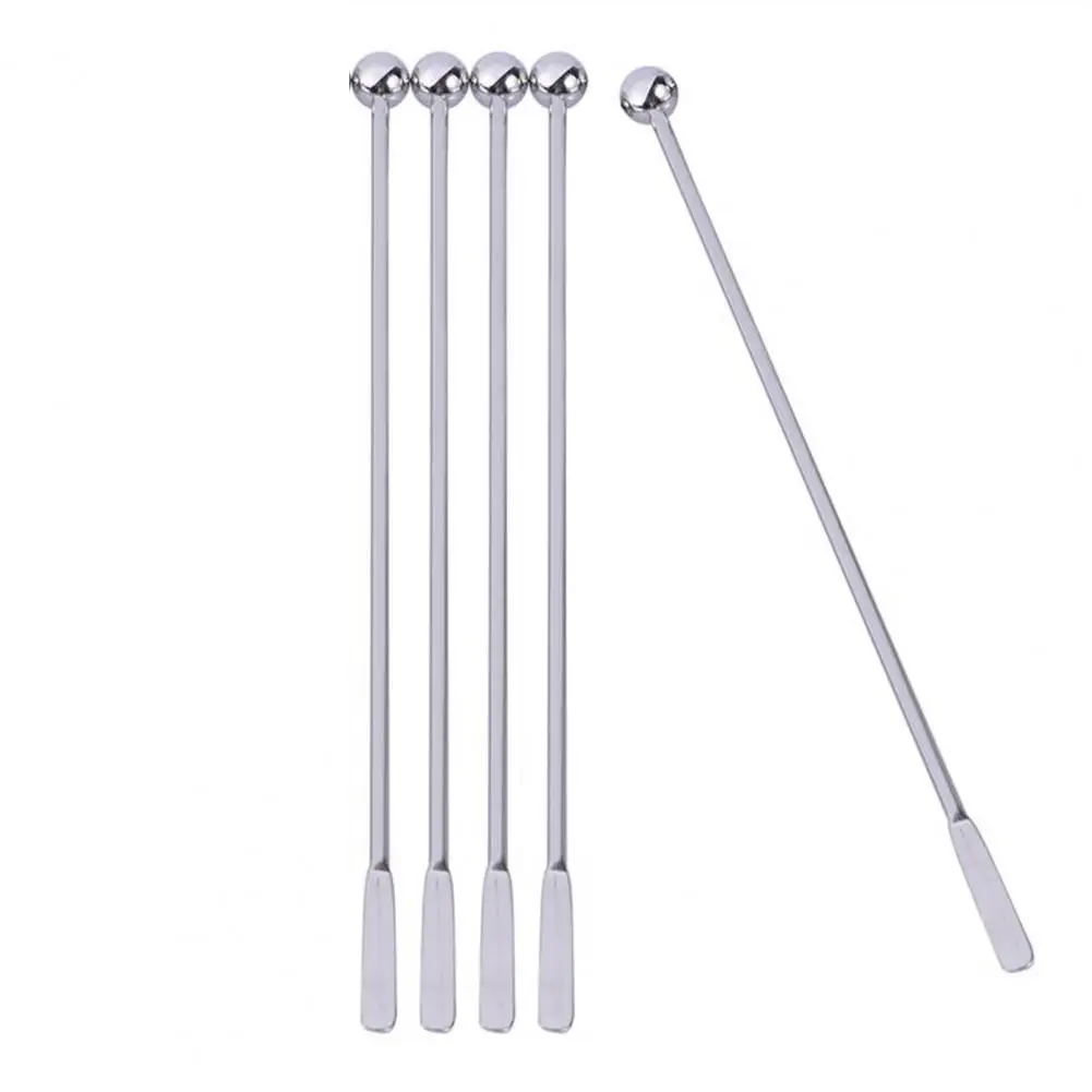 

5 Pcs 19cm Stainless Steel Creative Mixing Cocktail Stirrers Sticks For Wedding Party Bar Swizzle Drill Glass Mixing Manual Rod