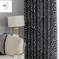 modern curtains for living room dining bedroom custom black white zebra pattern luxury nordic door window curtain home decor