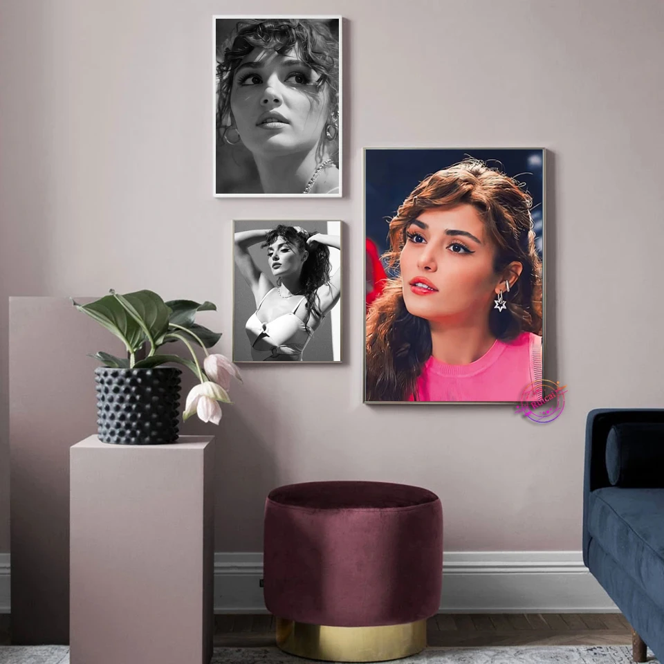 

Hande Erçel Poster Black And White Photo Wall Art Canvas Prints For Living Room Home Decor Painting Sticker Picture Gift