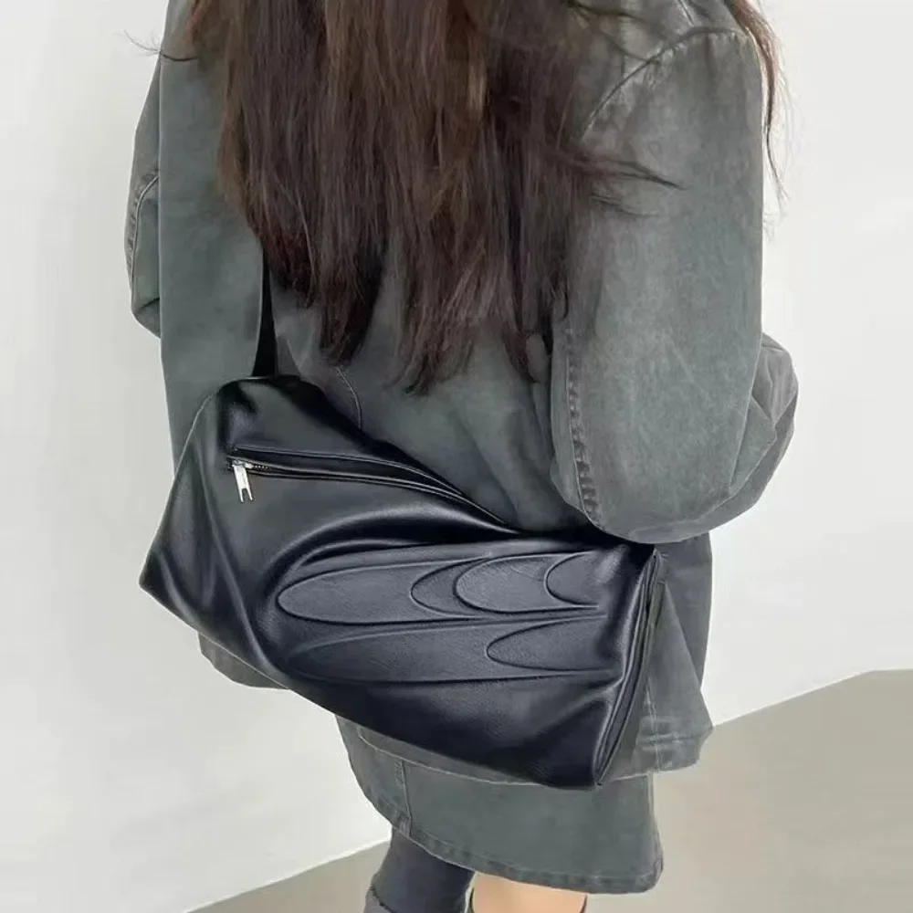 Кожаная текстурная трендовая Вместительная женская сумка через плечо