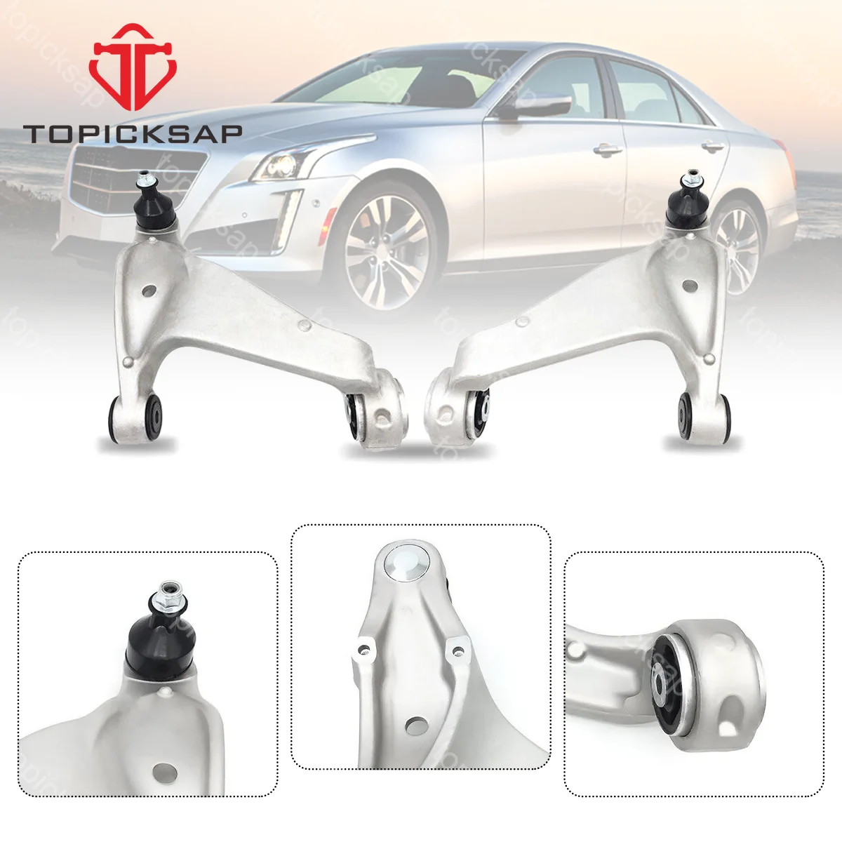 

TOPICKSAP 2pcs Pair Front Lower Control Arm Ball Joint RH LH Kits for Cadillac CTS RWD 2008 2009 2010 2011 2012 2013 2014 2015
