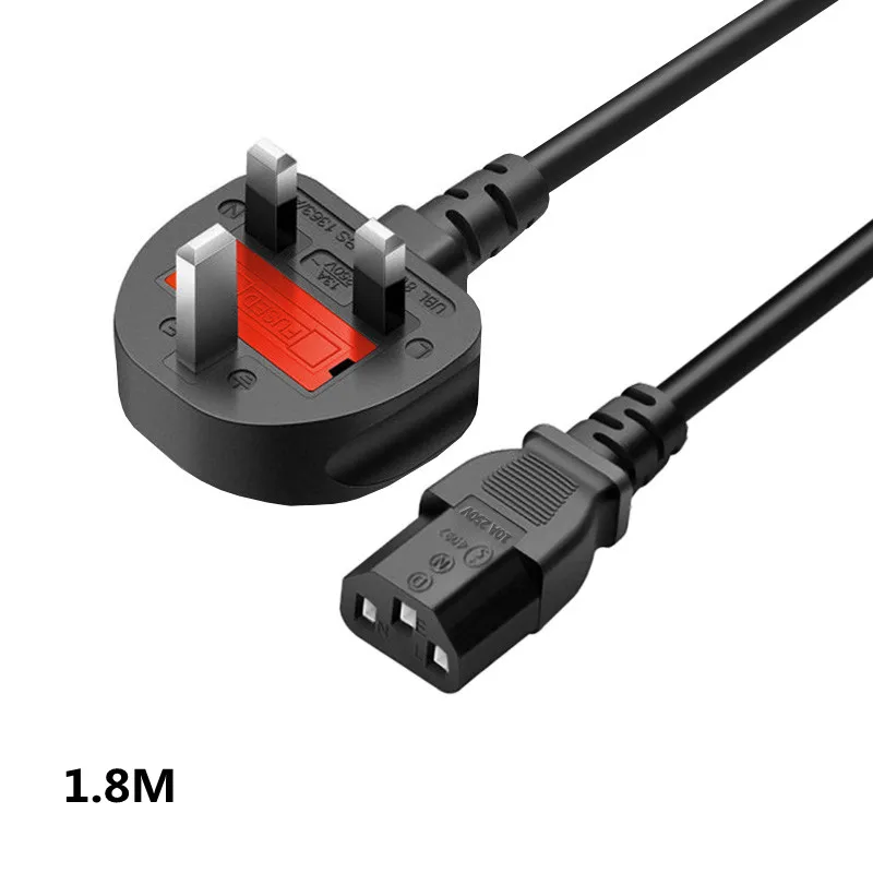 

UK Plug Power Cord British Main IEC C13 Kettle AC Power Extensio Cable 1.8m For PC Computer Monitor Printer 3D Printer TV