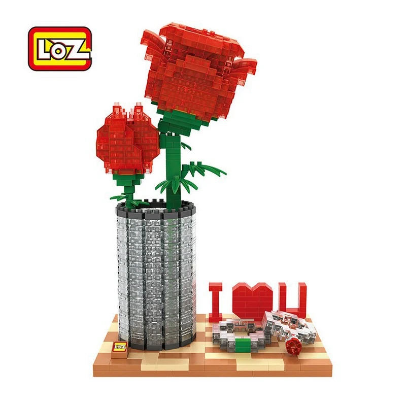 

Бесплатная доставка, «сделай сам», розовый пластиковый строительный блок, игрушка, набор моделей для украшения, сборка кирпичей, креативный...