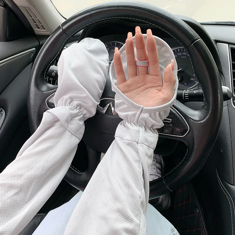

Large Size Ice Sleeve Gloves Summer Driving Sun Protection Arm Sleeves Loose Breathable Arm Guard UV Outdoor sleeves for women