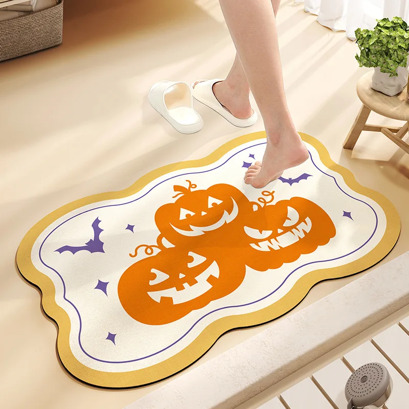 

Carpet Rug Bathroom Absorbent Floor Mat Household Halloween Diatom Mud Absorbent Carpet Easy To Take Care of Foot Mat Rug