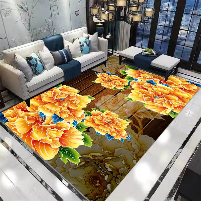

3D Flower Printing Carpet Cartoon Kids Room Play Big Carpets for Living Room Bedroom Area Rugs Outdoor Child Boys Game Floor Mat