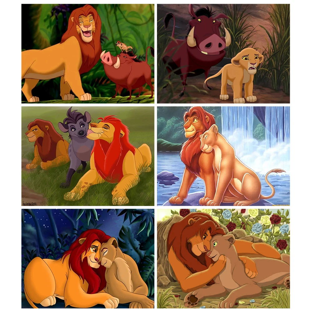 

Disney Round Drill 5D DIY Diamond Painting Cartoon The Lion King Simba 3D Diamond Embroidery Cross Stitch Home Decor Gift