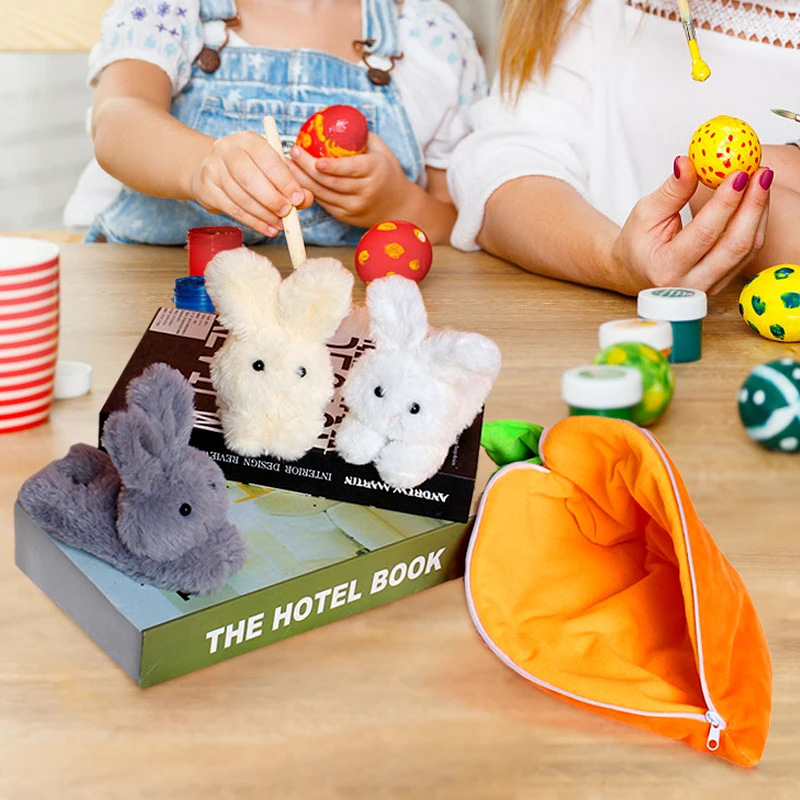 

Милый набор кукол в виде моркови, кролика, Пасхальная мультяшная кукла, украшение, подарок, забавная кукла-животное, украшение для домашвече...