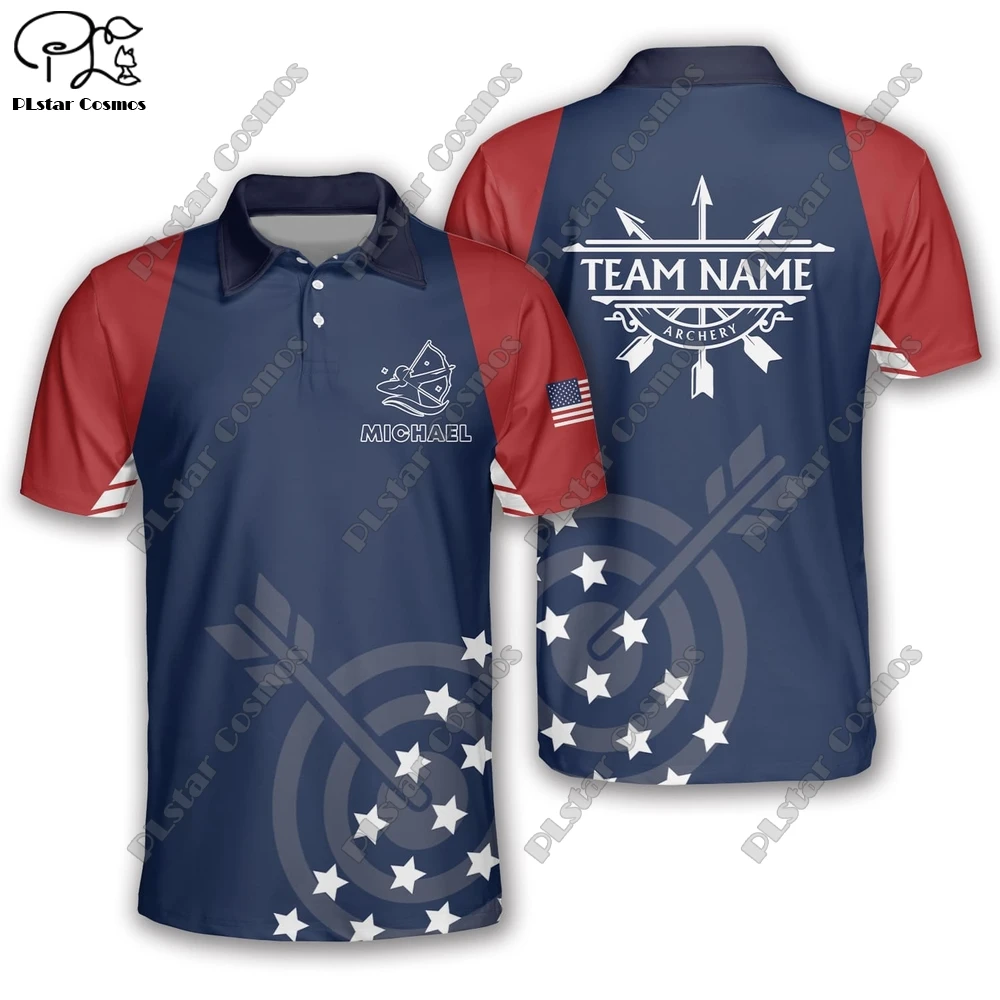 

PLstar Cosmos 3D Printing Archery Enthusiast Custom Team Personalized Name Polo Summer Streetwear Tops T Shirt Sports Collection