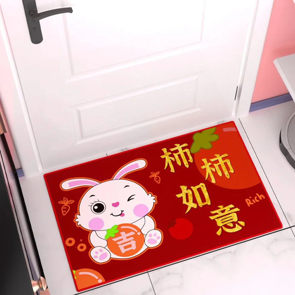 

New Year Welcome Sign Carpet Indoor Porch Rug Rabbit Decor Home Entrance Floor Welcome Door Mat For Kids Room 2023 40x60cm