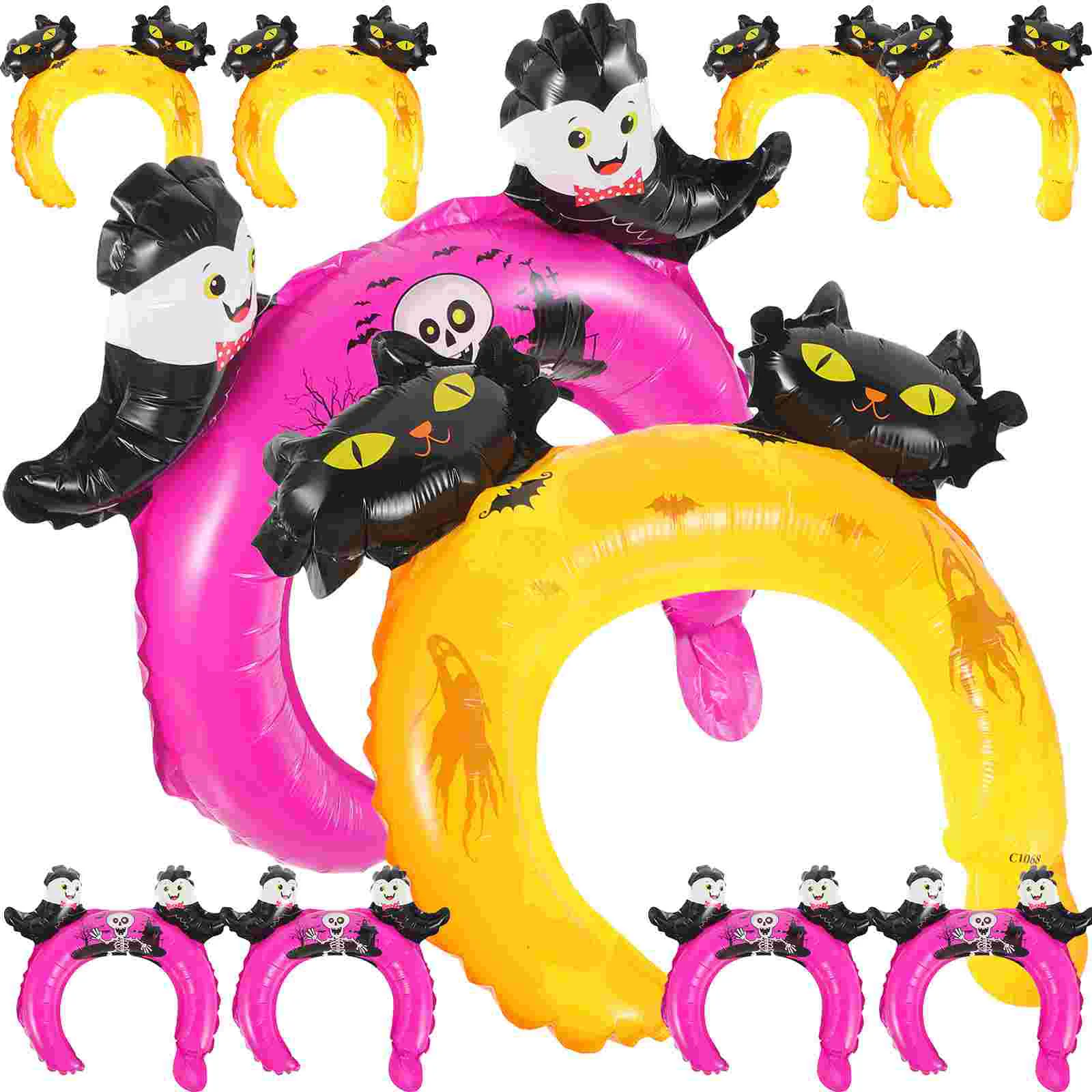 

20pcs Adorable Cartoon Halloween Hair Hoops Shaped Balloons Foil Balloons