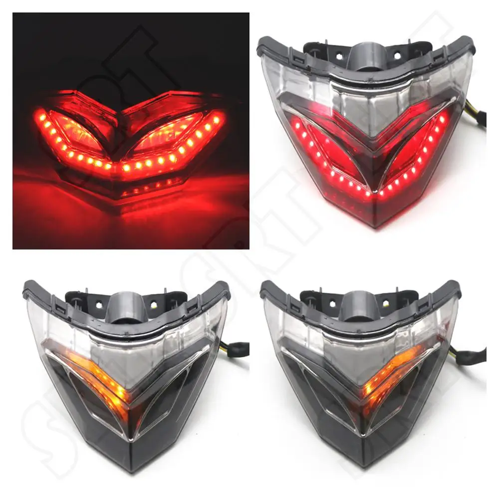 Фото Подходит для Kawasaki Ninja 250 300 ABS Z250 Z300 2013-2018, светодиодный задний фонарь для мотоцикла, встроенные задние фонари №2
