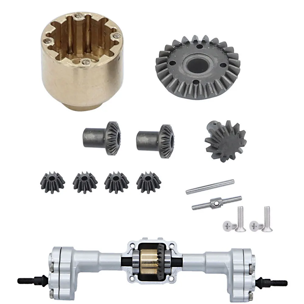 Metal Front & Rear Axle Differential Gear Set Kit Gears for 1/24 FMS FCX24 POWER WAGON 1/12 FJ45 MAX Smasher RC Crawler Parts