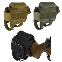adjustable outdoor tactical butt stock rifle cheek rest pouch bullet holder nylon riser pad ammo cartridges bag