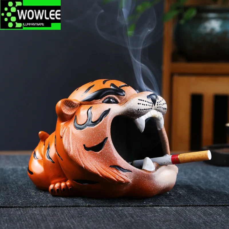 

Tiger Ashtray Cartoon Animal Ashtray Car Large Capacity Ashtray Living Room Office Decoration Gift Ash Tray Weed Weed Tray Set