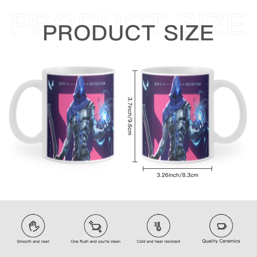 Популярная оригинальная кофейная кружка VALORANT с углом обзора керамическая чашка