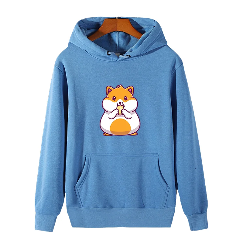 Kawaii Boba Hamster Essential Bubble Tea Lover graphic Hooded sweatshirts fleece hoodie thick sweater hoodie Men's clothing