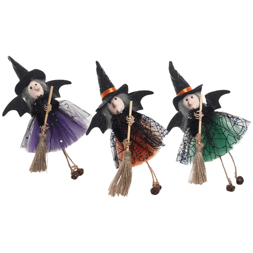 

3 Pcs The Witch Fairy Toy Hanging Desktop Figurine Fabric Festival Delicate Household