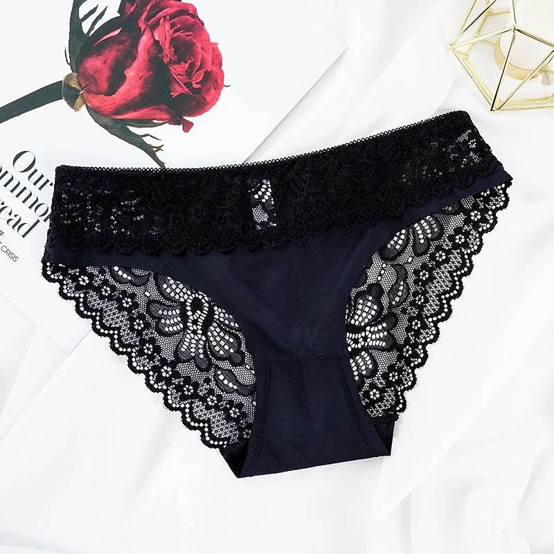 Новинка сексуальные кружевные женские трусики с цветочным рисунком прозрачные