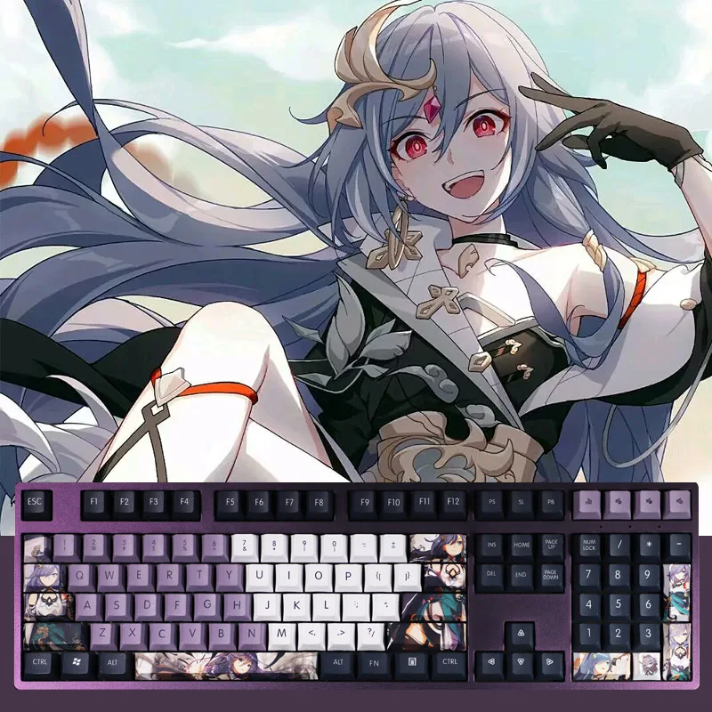 

Honkai Impact 3 Keycaps FuHua Cosplay Mechanical Keyboard Decoration Anime Keycaps Original Height 108 Keys PBT Keycap