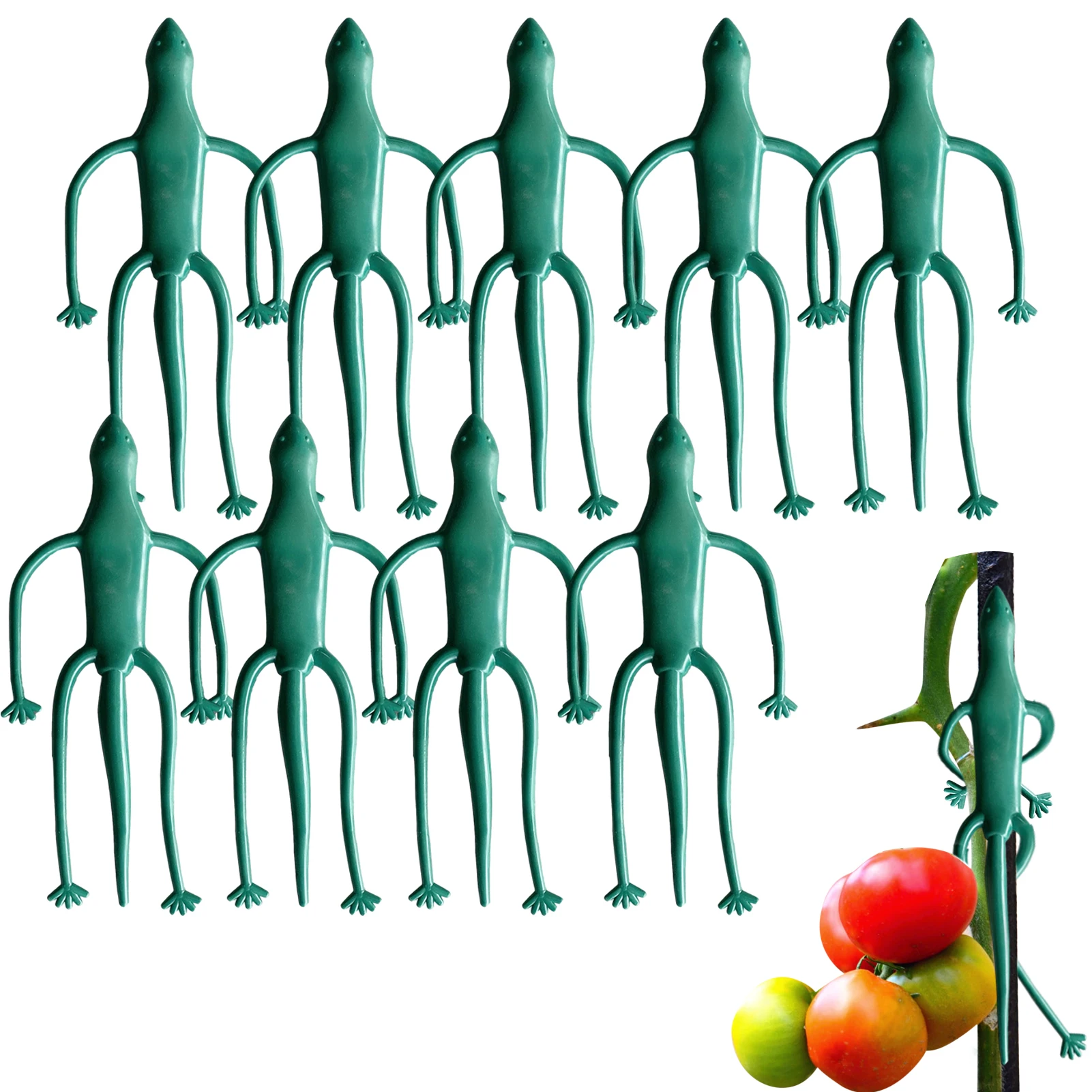 

10Pcs/set Quirky Twisting Plant Ties Bendable Lizard Shape Garden Ties For Climbing Plants Canes Trees House Plants Garden Tools