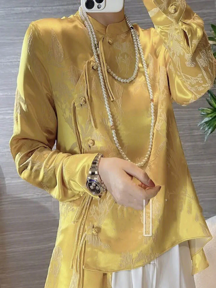 2024 Традиционная рубашка ханьфу в китайском стиле Женская жаккардовая плетеная