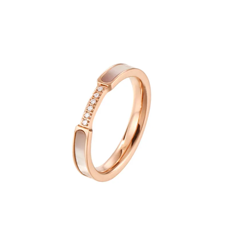 

3 мм тонкое штабелируемое кольцо из нержавеющей стали с инкрустацией фианитами, свадебное кольцо для женщин и девушек, размер 5-10