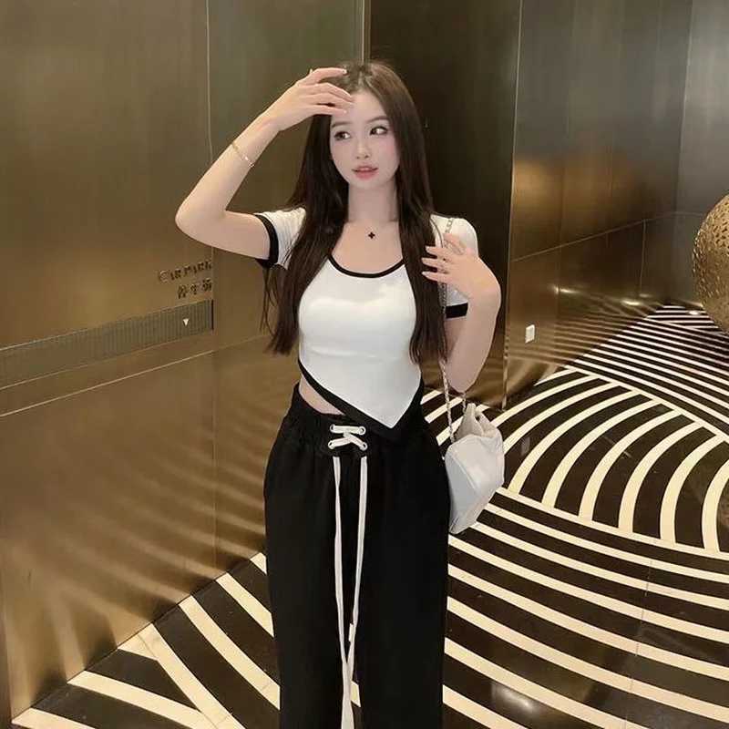 

Summer Two Piece Women's Short Sleeve Suit Suit Women 2 Piece Summer Two Piece Women Fashion Elegant Ladies Suit