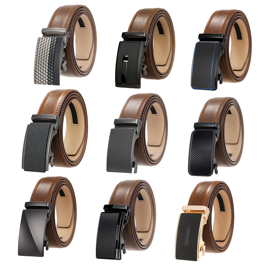 

Plyesxale Designer Tan Brown Genuine Leather Belt For Men 2022 High Quality Male Casual Belt Automatic Buckle 3.5cm Width G1501