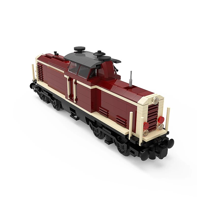 MOC V100-locomotora de carga alemana, tren eléctrico de ciudad, Kit de bloques de construcción, vehículo de ferrocarril de Motor, juguetes de alta tecnología para niños, regalos