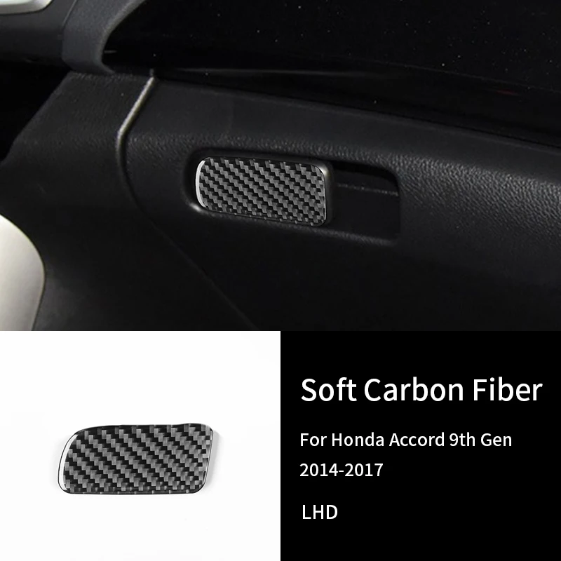 

For Honda Accord 9th Gen 14-17 Real Carbon Fiber Copilot Glove Box Switch Frame Trim Interior Accessories Decoration Stickers