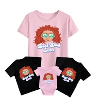 cool merida with sunglasses family look disney princess kids short sleeve baby romper new breathable unisex adult t shirt